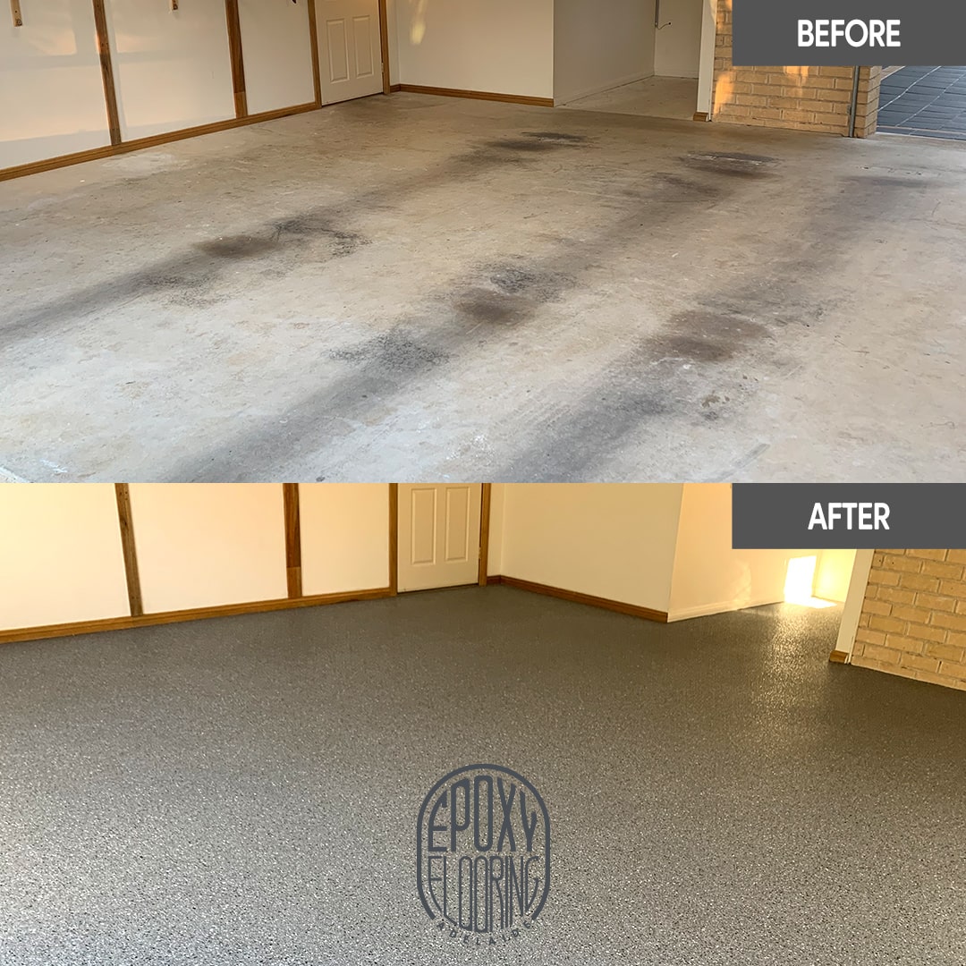 Double garage before and after Craigburn