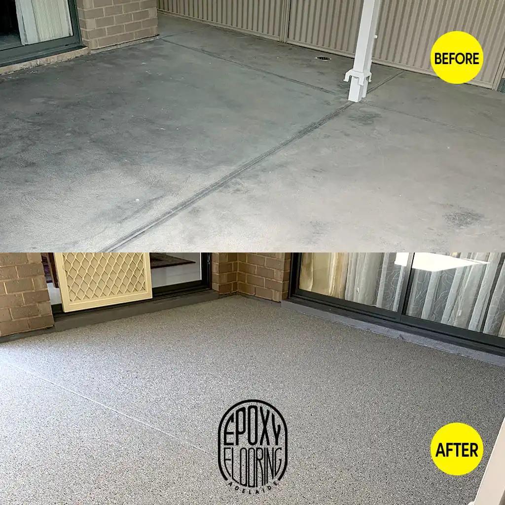 Outdoor living space covered with epoxy in Adelaide