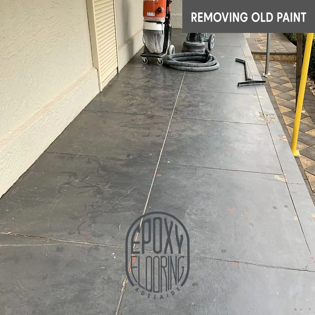 diamond grind front porch. preparation