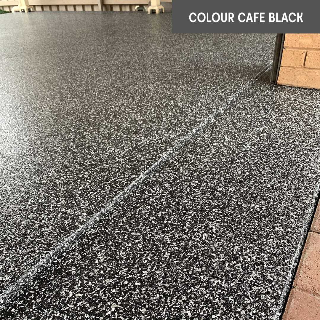 epoxy flake flooring cafe black colour
